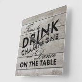 シャンパン素朴の壁時計を飲む時間 スクエア壁時計 (傾斜)