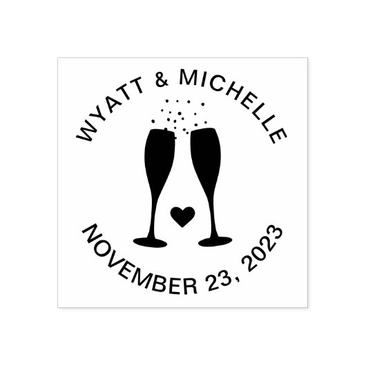 シャンパン結婚お祝いズ/アニバーサリーカスタムズ ラバースタンプ (インプリント)