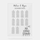 シャンパン結婚タワーの座席表18x24 アクリルサイン (正面)