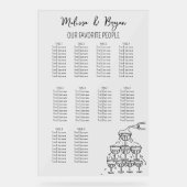 シャンパン結婚タワー10台の座席表 アクリルサイン (正面)