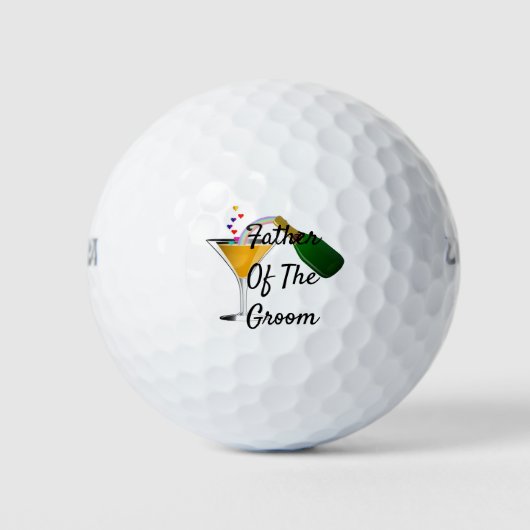 シャンパン結婚トーストの新郎の父 ゴルフボール (正面)