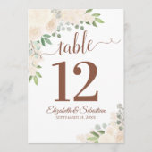 シャンパン結婚フローラのテーブル番号カード大 (正面)