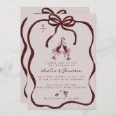 シャンパン結婚式招待状 招待状 (正面/裏面)