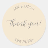 シャンパン結婚様式化お礼 ラウンドシール (正面)