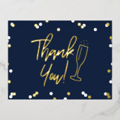 シャンパン結婚紙吹雪さん実在は 箔招待状ポストカード (正面)