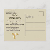 シャンパン絹に銀の黒 インビテーションポストカード (裏面)