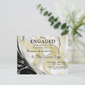 シャンパン絹に銀の黒 インビテーションポストカード (スタンド正面)