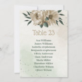 シャンパン花の緑の植物性座席表 招待状 (正面)