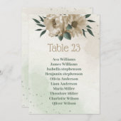 シャンパン花の緑の植物性座席表 招待状 (正面/裏面)