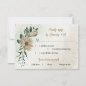 シャンパン花の緑の食事の選択 出欠カード (正面)