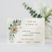 シャンパン花の緑の食事の選択 出欠カード (スタンド正面)