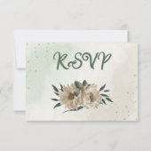 シャンパン花の緑の食事の選択 出欠カード (裏面)