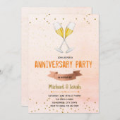 シャンパン記念日パーティの招待状 招待状 (正面/裏面)