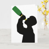 シャンパン誕生日ブーザー カード (黄色い花)