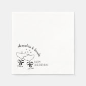 シャンパン誕生日ボウ スタンダードカクテルナプキン (正面)