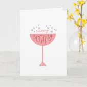 シャンパン誕生日 カード (黄色い花)