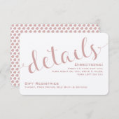 シャンパン赤面タイポグラフィ詳細カード エンクロージャーカード (正面/裏面)