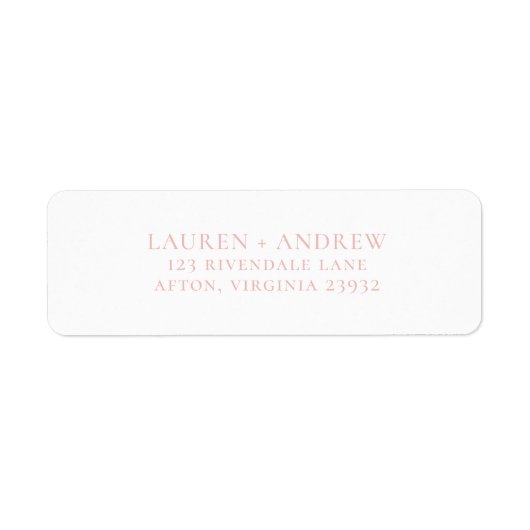 シャンパン赤面ピンクアンドホワイト差出人住所 ラベル (正面)