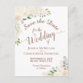 シャンパン赤面ピーチフローラウェディングザデイト 案内ポストカード (正面)