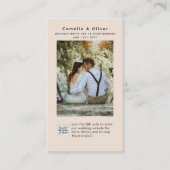 シャンパン赤面フォト結婚式招待状QRコード エンクロージャーカード (正面)