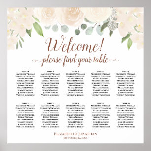 シャンパン赤面ボホバラ10テーブル座席表 ポスター