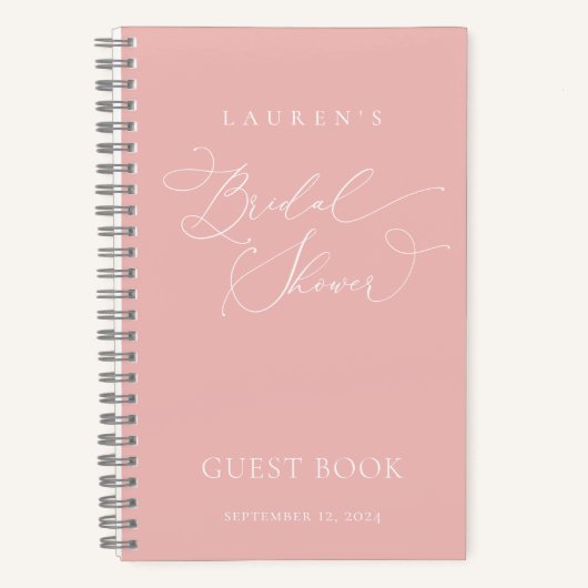 シャンパン赤面モダンブライダルシャワーゲストブック ノートブック (正面)