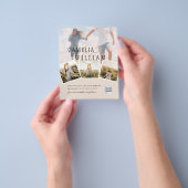 シャンパン赤面PHOTO日付を保存QRcodeウェブサイト チラシ (手)