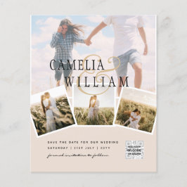 シャンパン赤面PHOTO日付を保存QRcodeウェブサイト チラシ