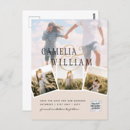 シャンパン赤面PHOTO日付を保存QRcodeウェブサイト ポストカード