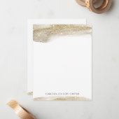 シャンパン金ゴールドきらめくブラシストロークノートカード ノートカード (正面/裏面インサイチュ)