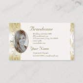 シャンパン金ゴールドと華美クリー縁どム（写真あり） 名刺 (裏面)