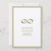 シャンパン金ゴールドインフィニティハンドクラスプウェディング招待 招待状 (裏面)
