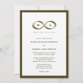 シャンパン金ゴールドインフィニティハンドクラックラシックプ結婚ズ 招待状 (正面)