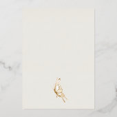 シャンパン金ゴールドウォーターカラーバタフライブライダルシャワー 箔招待状 (裏面)