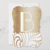 シャンパン金ゴールドエレガント金ゴールドアイボリースワーズ 招待状 (裏面)