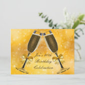 シャンパン金ゴールドグラマー40歳の誕生日パーティー 招待状 (スタンド正面)