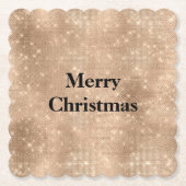 シャンパン金ゴールドグラムスパークルグリッツ ペーパーコースター (正面)