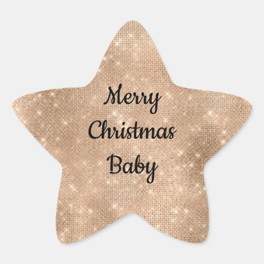 シャンパン金ゴールドグラムスパークルグリッツ 星シール (正面)