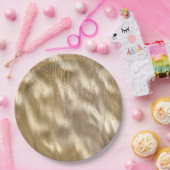 シャンパン金ゴールドグラムスパークルストリングズ結婚ズ ペーパープレート (パーティー)