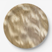 シャンパン金ゴールドグラムスパークルストリングズ結婚ズ ペーパープレート (正面)