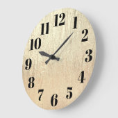 シャンパン金ゴールドグラムテクスチャ ラージ壁時計 (傾斜)