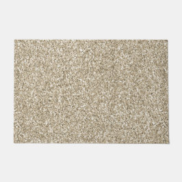 シャンパン金ゴールドグリッジグリッター ドアマット