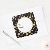 シャンパン金ゴールドグリッターから星を輝かせる スクエアシール (封筒)