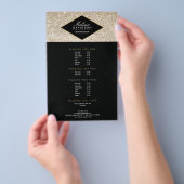 シャンパン金ゴールドグリッターアンドグラマーサロンフライヤー チラシ (ハンドル)