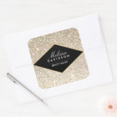 シャンパン金ゴールドグリッターアンドグラマー スクエアシール (封筒)