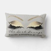 シャンパン金ゴールドグリッターグレーメイクアップラッシュズ美しい ランバークッション (裏面)