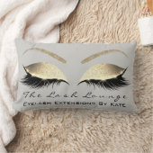 シャンパン金ゴールドグリッターグレーメイクアップラッシュズ美しい ランバークッション (ブランケット)