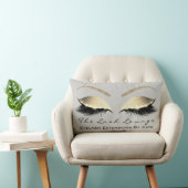 シャンパン金ゴールドグリッターグレーメイクアップラッシュズ美しい ランバークッション (椅子)