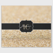 シャンパン金ゴールドグリッタースパークルズスウィート16 ラッピングペーパー (フラット)