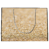 シャンパン金ゴールドグリッタースパークルズスウィート16 ラージペーパーバッグ (裏面)